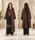 Beechtree Morbagh Printed Lawn 3-Piece Suit – Black Floral Collection