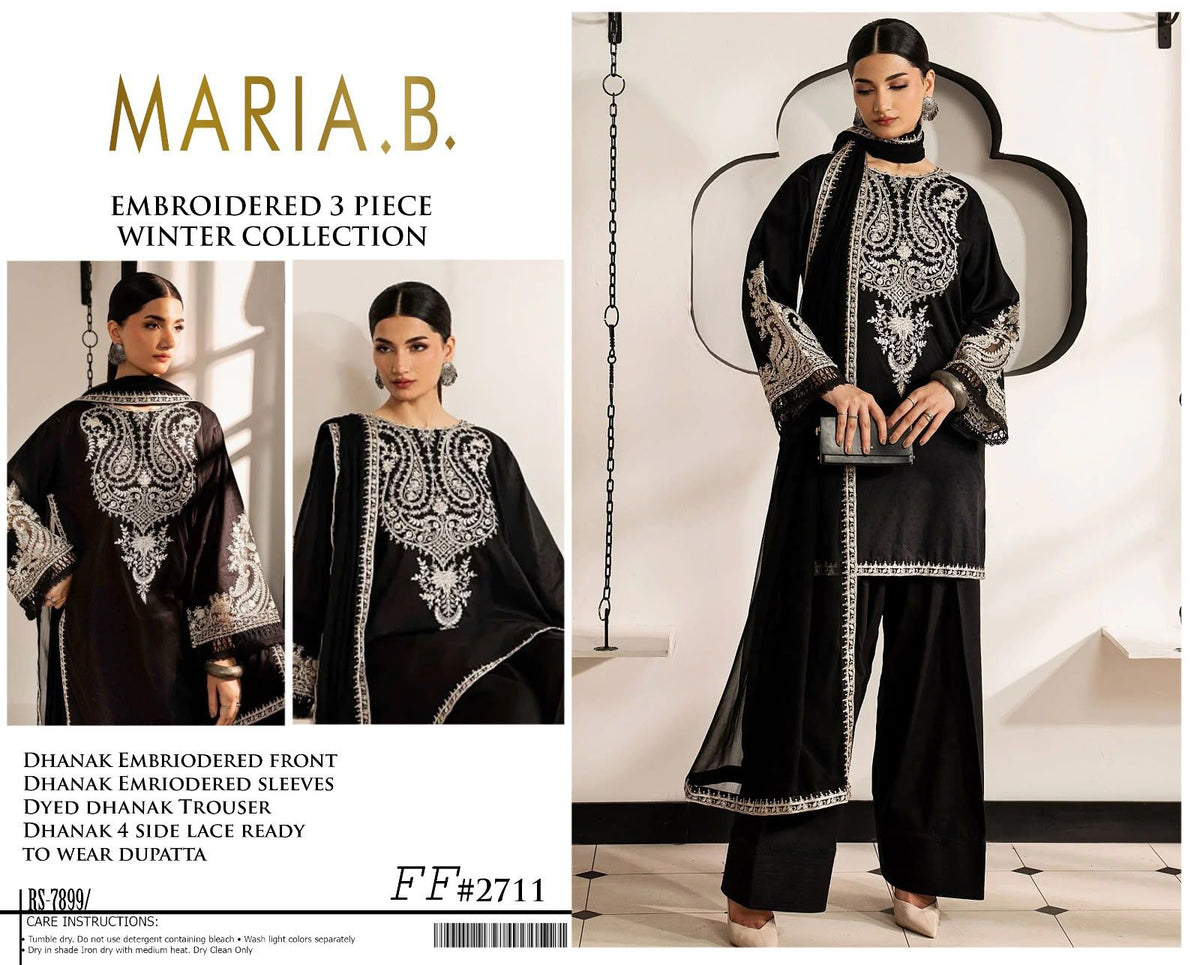 Elegant Black Embroidered Lawn Suit – Premium Pakistani Collection